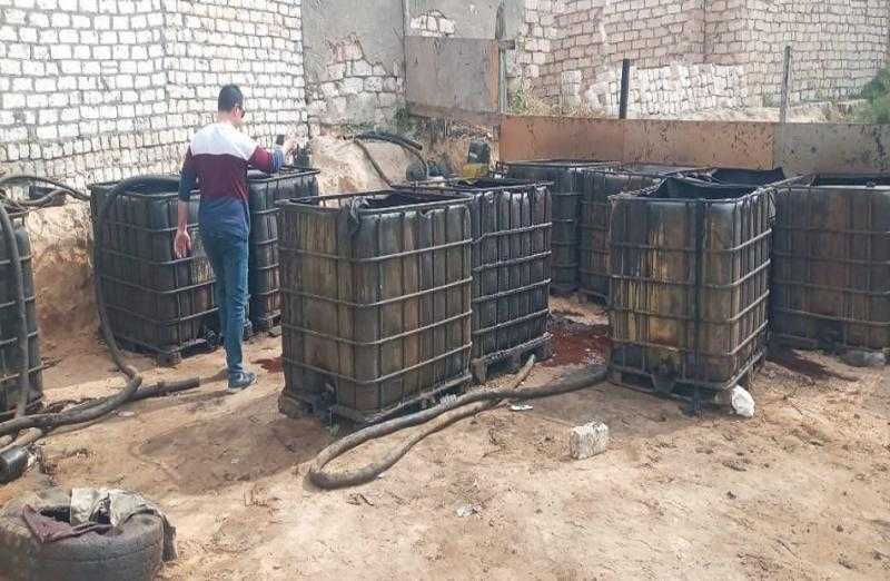 مصادرة 14 طن زيوت سيارات مستعملة بالإسكندرية