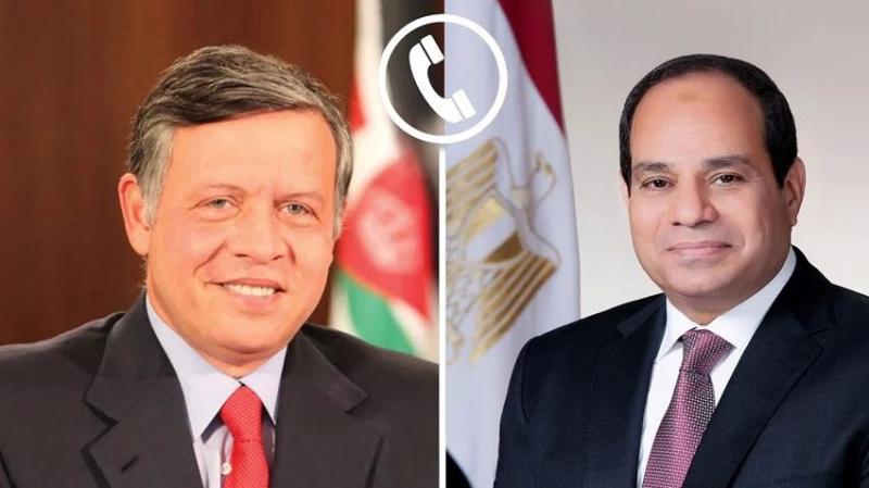 الرئيس السيسي والملك عبدالله يبحثان الجهود المبذولة لوقف إطلاق النار بقطاع غزة وضمان وصول المساعدات الإنسانية