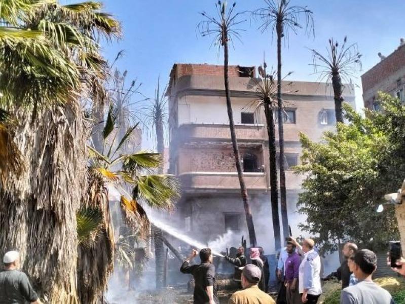 إخماد حريق بهيش ونخيل في كفر الشيخ وإصابة 4 أشخاص