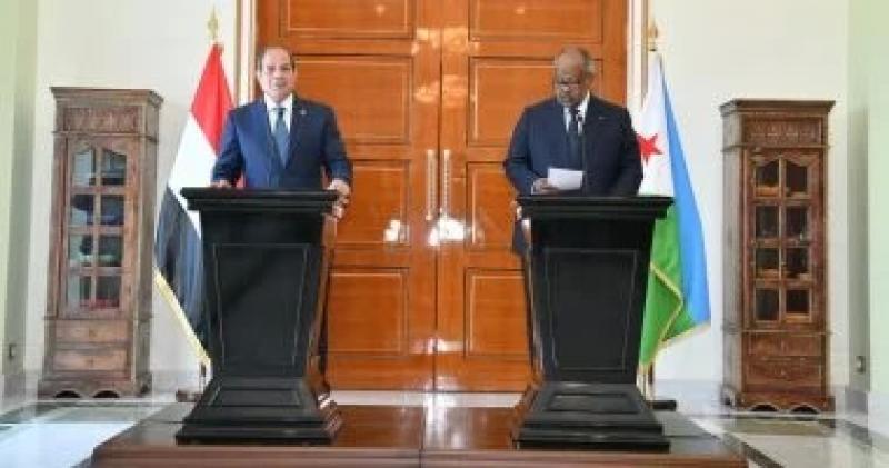 بيان مصرى - جيبوتى حول التعاون الثنائى والصومال والسودان والبحر الأحمر وفلسطين