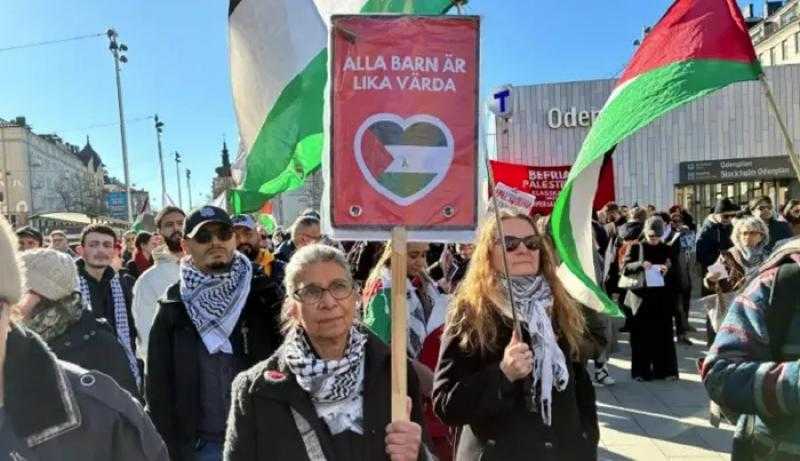 تظاهرات في ستوكهولم رفضا لتهجير الفلسطينيين من غزة