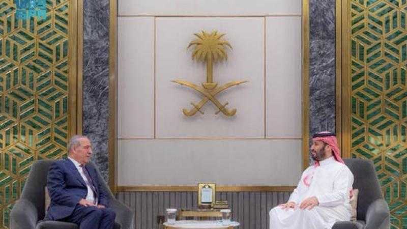 ولي العهد السعودي يبحث مع نائب الرئيس الفلسطيني دعم القضية الفلسطينية