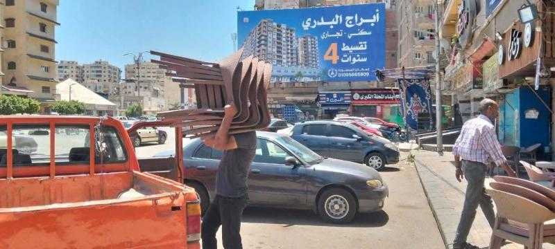 محافظ الدقهلية يتابع حملة لرفع الإشغالات والتعديات على حرم الشارع بحي غرب المنصورة