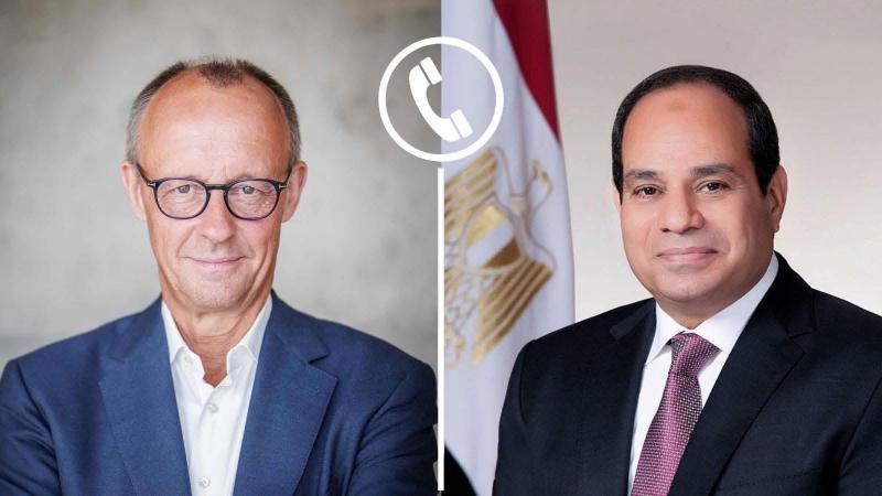 الرئيس عبدالفتاح السيسي يجري اتصالاً هاتفيا بالمستشار الألماني ”فريدريش ميرتز”