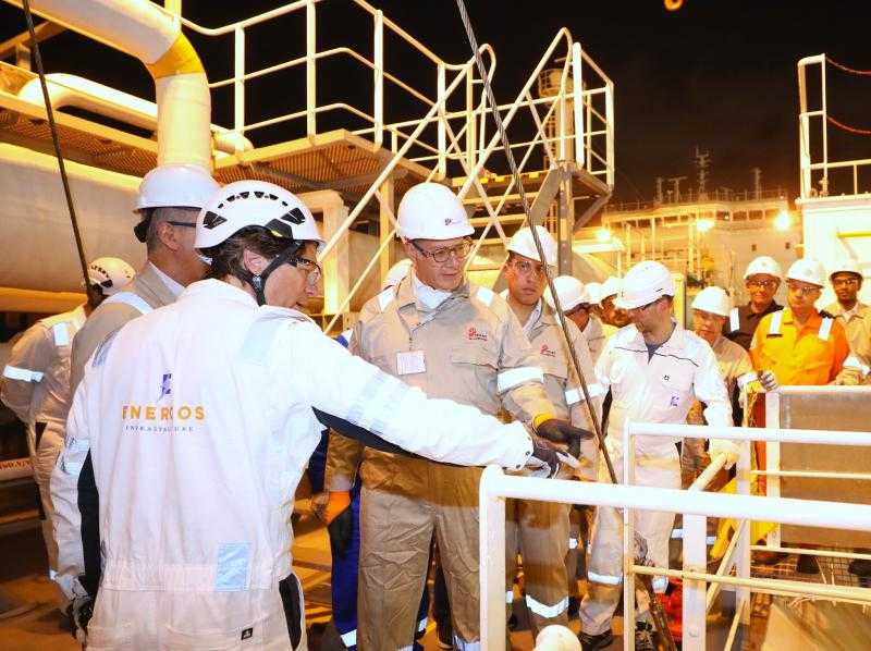 وزير البترول يتفقد رصيف ”تحيا مصر” بميناء الإسكندرية لمتابعة تجهيز سفينة التغييز Energos Power