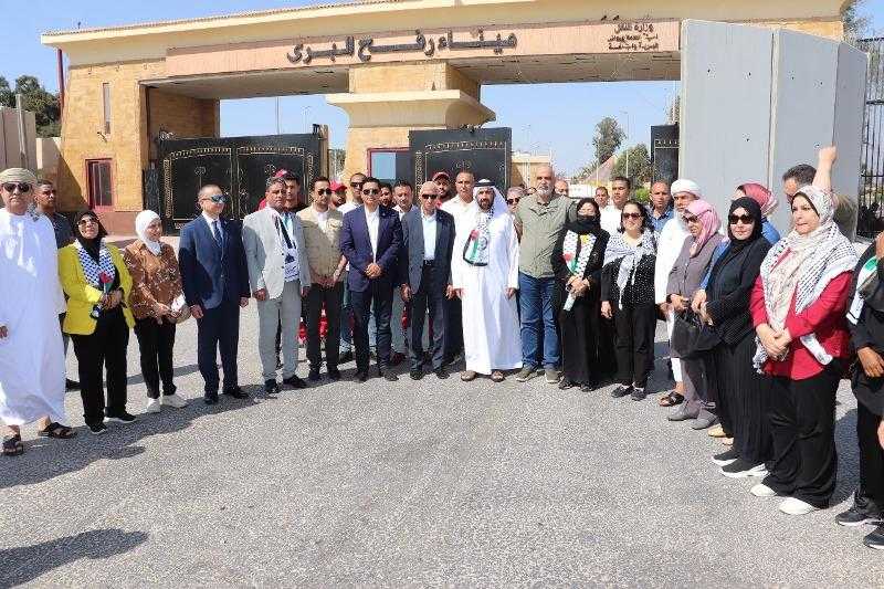 رئيس البرلمان العربي من أمام معبر رفح: زيارتنا صرخة ضمير لوقف نزيف الدم في غزة