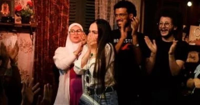 شريهان فى أحدث ظهور لها أثناء حضورها العرض المسرحى ”يمين فى أول شمال”