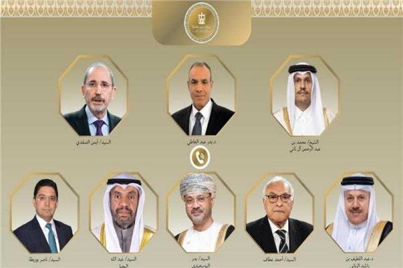 وزير الخارجية يبحث مع 7 وزراء عرب جهود مصر لاستئناف وقف إطلاق النار بغزة ومستجدات