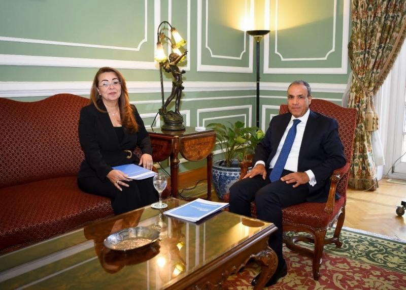 وزير الخارجية والهجرة يستقبل السيدة غادة والى المديرة التنفيذية لمكتب الأمم المتحدة المعني بالمخدرات والجريمة