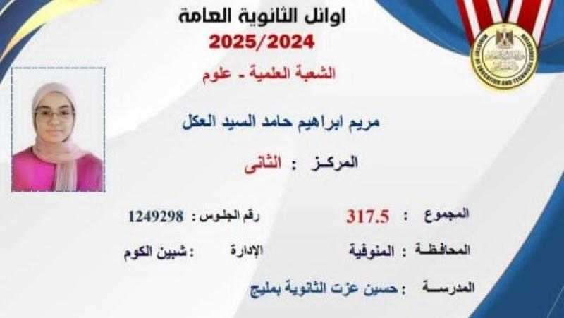 لم أكن أتوقع وجودي ضمن الأوائل.. المركز الثاني علمي علوم: كنت بخلص دروسي يوم بيوم
