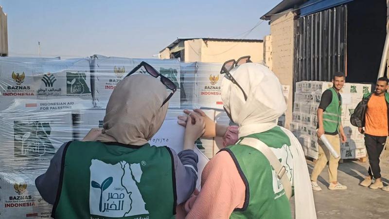 «مصر الخير» تستعد لإطلاق قافلة مساعدات ضخمة إلى غزة |صور