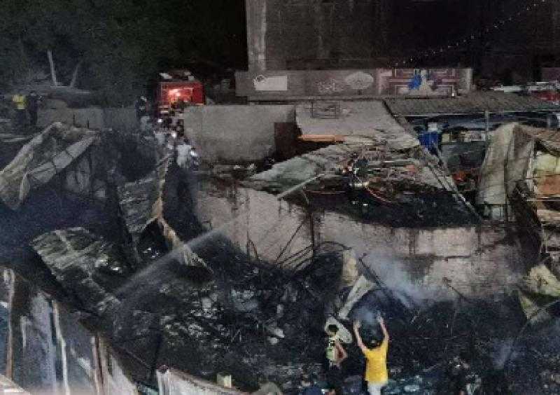 محافظ القليوبية يتابع الحريق الكبير بميدان المؤسسة بشبرا الخيمة