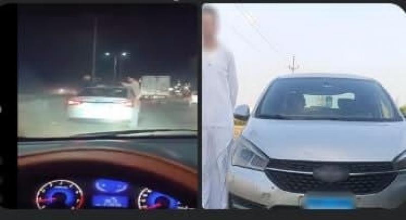 ضبط قائد سيارة استعرض وسمح لمرافقيه بالجلوس على النوافذ بالبحيرة