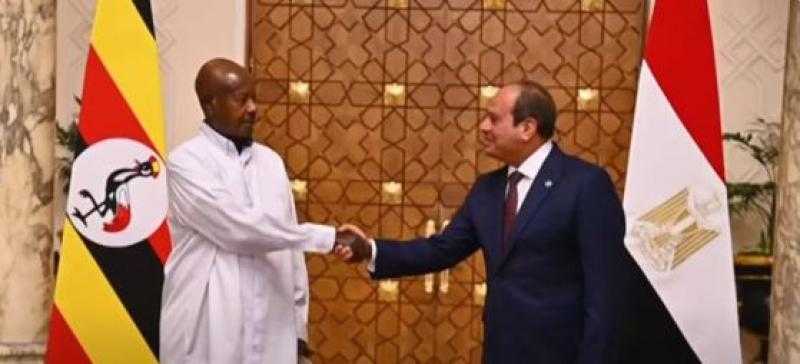 بدء مباحثات الرئيس السيسي ونظيره الأوغندي بقصر الاتحادية