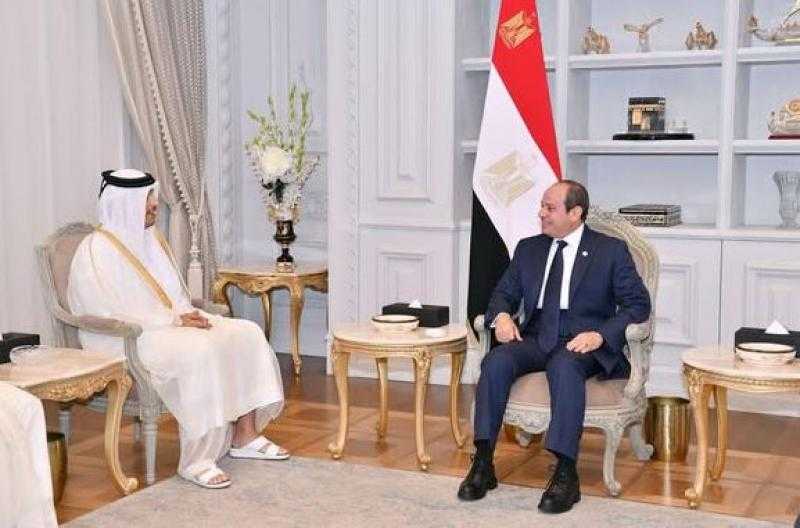 الرئيس السيسي يبحث مع رئيس وزراء قطر تعزيز التعاون الثنائي وجهود التهدئة في غزة