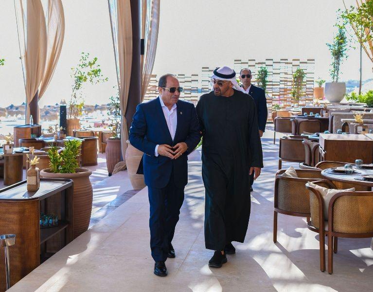 الموقع الرئاسي ينشر فيديو مباحثات الرئيس السيسي وبن زايد بالعلمين الجديدة