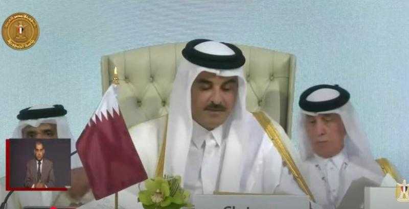 أمير قطر: إسرائيل تريد جعل غزة غير صالحة للعيش تمهيدًا لتهجير السكان