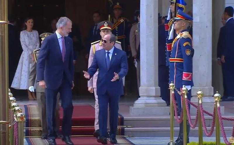 بدء مباحثات الرئيس السيسي وملك إسبانيا بقصر الاتحادية