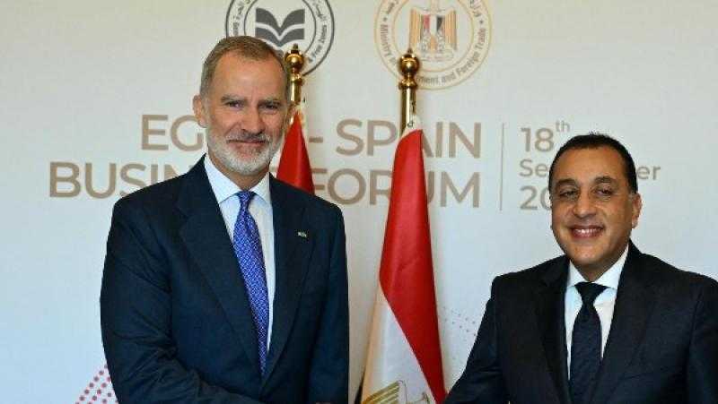 رئيس الوزراء يستقبل ملك إسبانيا فى مقر مجلس الوزراء