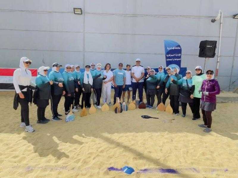 انطلاق فعاليات اليوم الترفيهي لمحبي الراكيت السكندري على شاطئ جزيرة الدهب