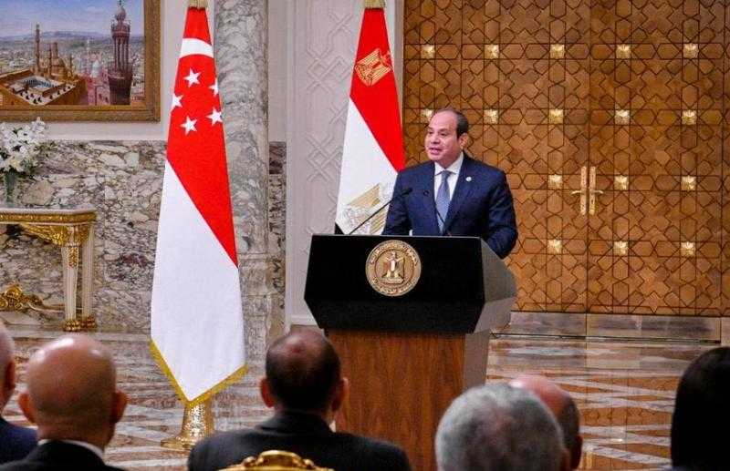 الرئيس السيسي: نرحب بإقامة شراكة اقتصادية مع سنغافورة فى الشرق الأوسط وإفريقيا