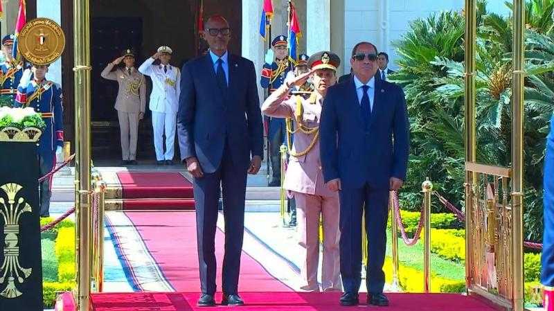 الرئيس السيسي يستقبل نظيره الرواندي بقصر الاتحادية