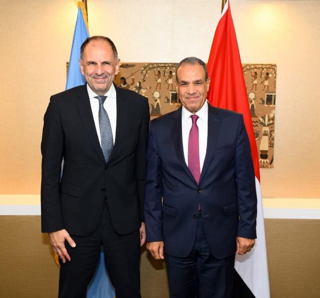 وزير الخارجية يلتقي مع نظيره اليوناني على هامش أعمال الجمعية العامة للأمم المتحدة
