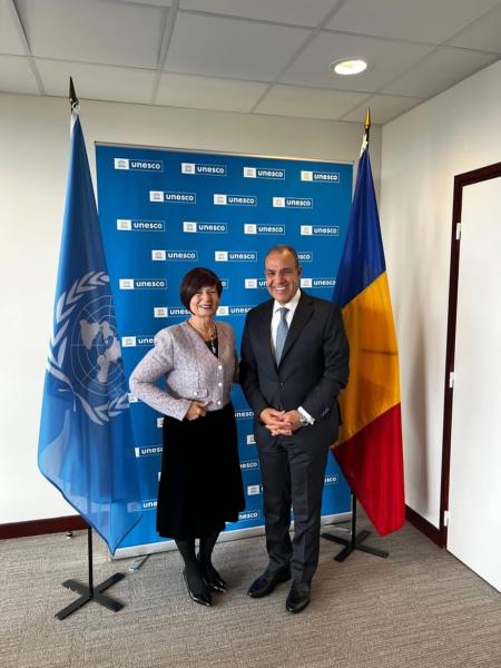 وزير الخارجية يلتقي رئيسة المؤتمر العام لليونسكو والمندوبة الدائمة لرومانيا لدى المنظمة
