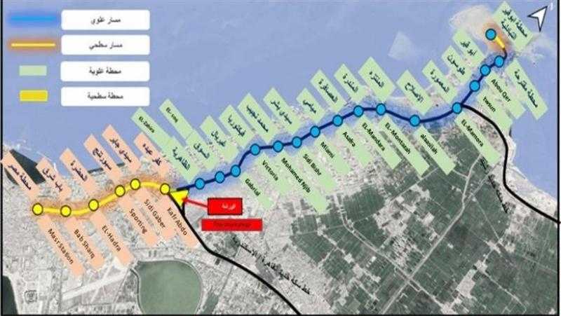 النقل: فتح المحاور المرورية المتعارضة مع إنشاءات مترو الإسكندرية قبل إيقاف الترام