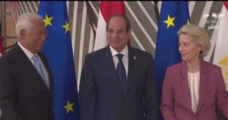 الرئيس السيسي يصل مقر انعقاد القمة المصرية – الأوروبية فى بروكسل