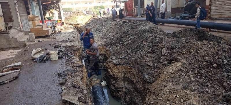 إحلال وتجديد خط مياه شرب في شارع الدلتا بدسوق بكفر الشيخ