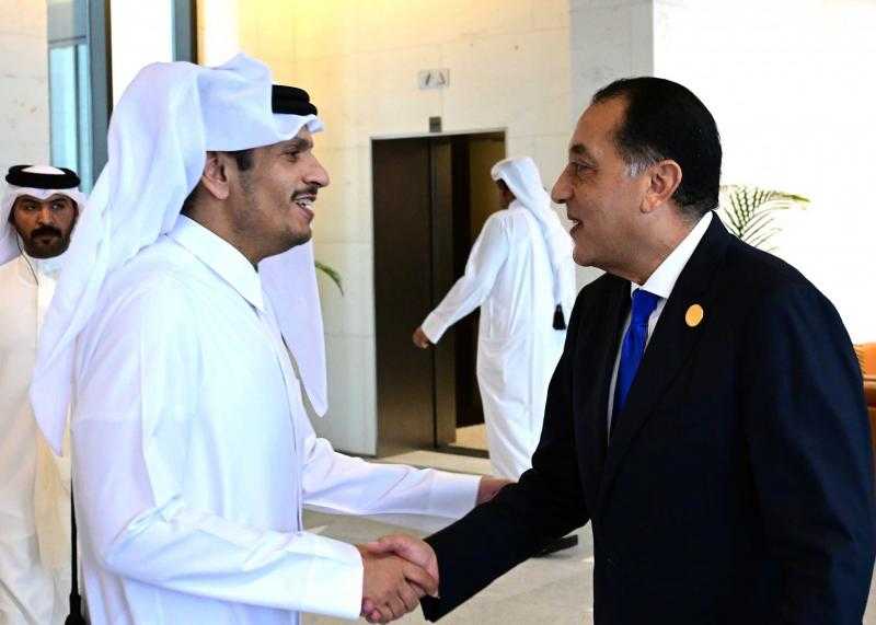 رئيس الوزراء القطرى يثنى على التنسيق المتواصل بين مصر وقطر بالملف الفلسطينى