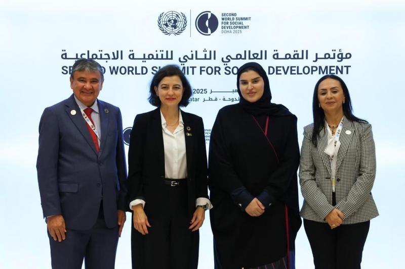 وزيرة التضامن الاجتماعي تناقش المبادرات الدولية والإقليمية الرائدة في مجال الحماية الاجتماعية مع وزراء دول قطر والبرازيل وإسبانيا