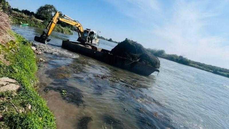 حملة مكبرة لازالة ورد النيل من مجرى النهر فى دمياط