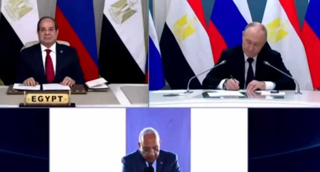 بدء مراسم وضع هيكل الاحتواء لمفاعل الوحدة الأولي بمحطة الضبعة بمشاركة الرئيس السيسي وبوتين