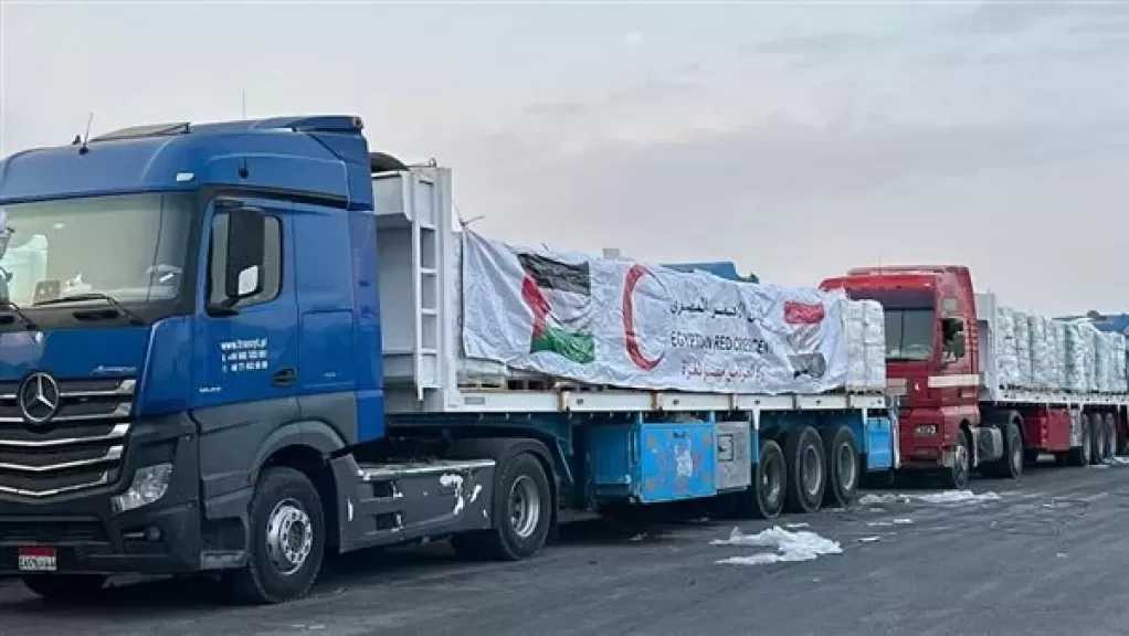 الهلال الأحمر المصري يدفع 9,500 طن مساعدات إنسانية وشتوية لـ غزة