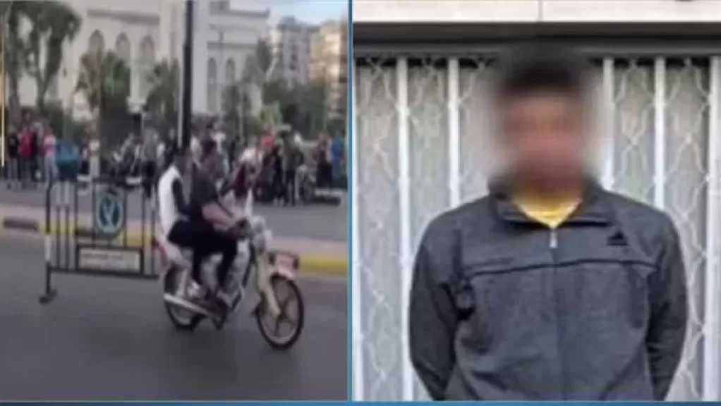 الداخلية تكشف تفاصيل القبض على المتهمين بسحب حاجز مروري باستخدام دراجة نارية ببورسعيد