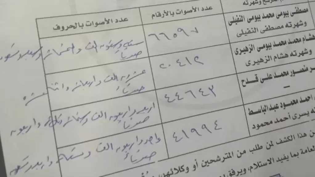 انتخابات مجلس النواب.. الحصر العددي لدائرة طوخ وقها في جولة الإعادة