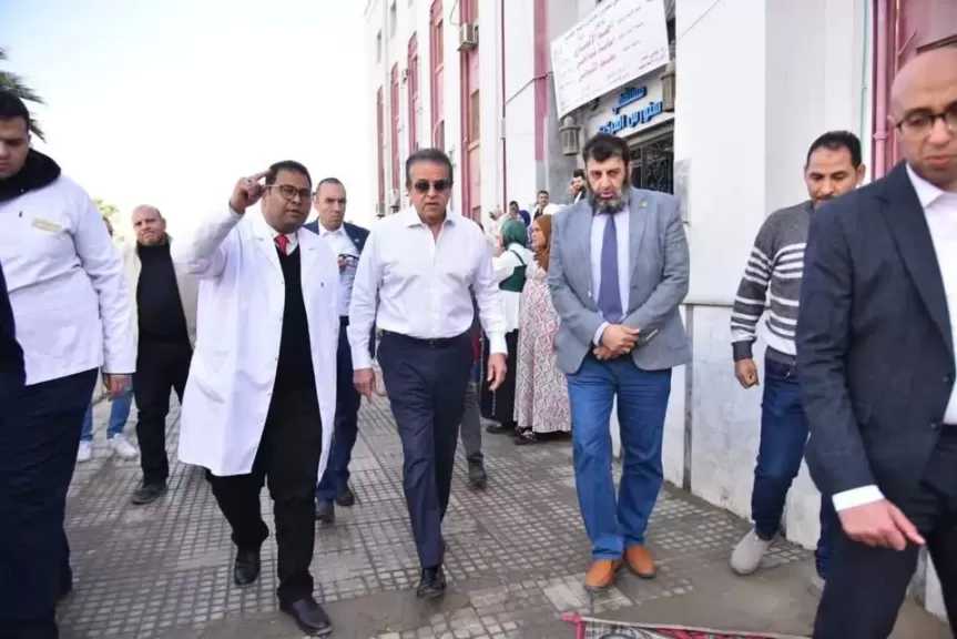 وزير الصحة يتفقد مستشفى الواسطي المركزي بمحافظة بني سويف