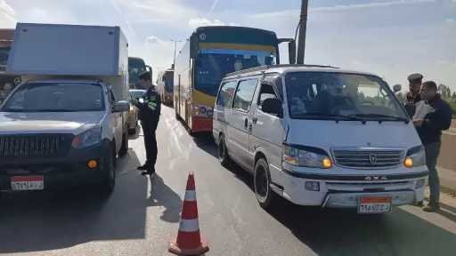 حملة للكشف عن تعاطي المواد المخدرة والمخالفات المرورية بطريق رافد جمصة