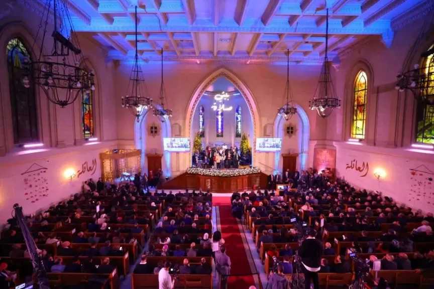 وزيرة التضامن الاجتماعى تشهد احتفال الطائفة الإنجيلية بعيد الميلاد المجيد بكنيسة قصر الدوبارة