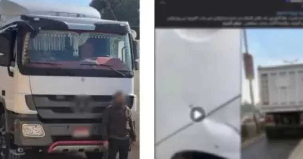 ضبط قائد سيارة نقل تسبب فى تلفيات بسيارة مواطنة بالشرقية