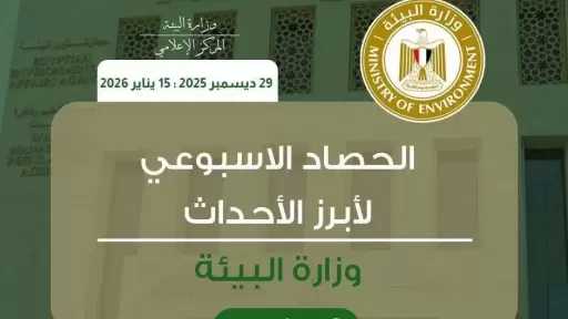 أبرز أنشطة وزارة البيئة خلال الفترة من ٢٩ ديسمبر ٢٠٢٥ إلى ١٥ يناير ٢٠٢٦: