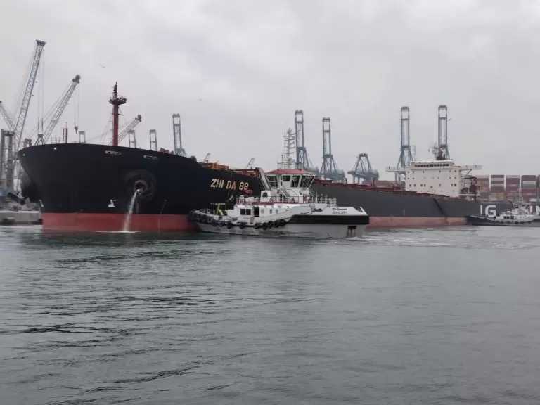 ميناء دمياط يستقبل أكبر حمولة بضائع عامة في تاريخه.. حمولة قياسية لـ سفينة الصب الجاف ZHI DA 88 القادمة من الصين