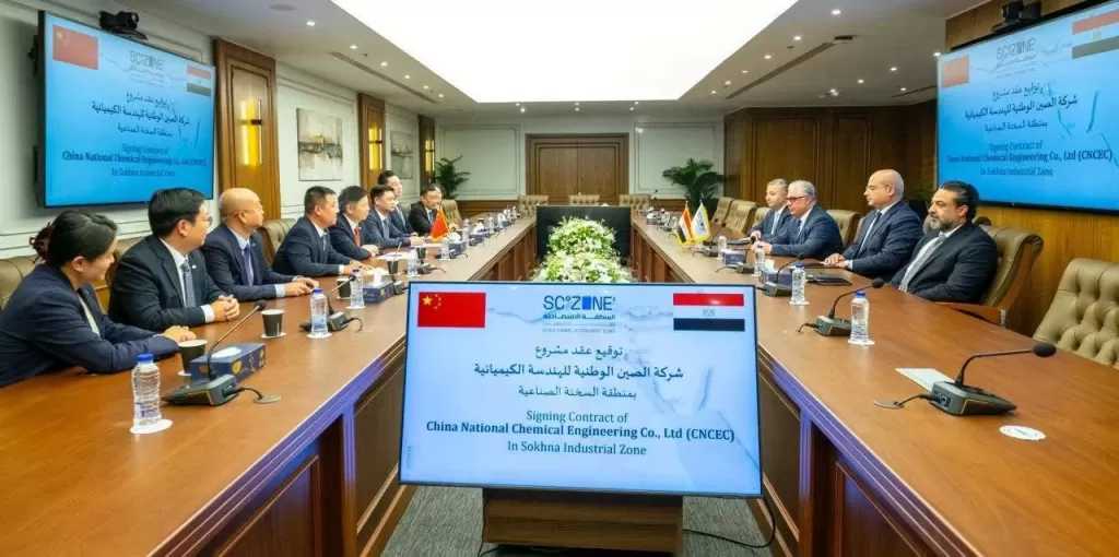 باستثمارات 34 مليون دولار.. اقتصادية قناة السويس توقع عقد مشروع شركة ”CNCEC” الصينية لتصنيع خطوط إنتاج ”الصودا آش” بالسخنة