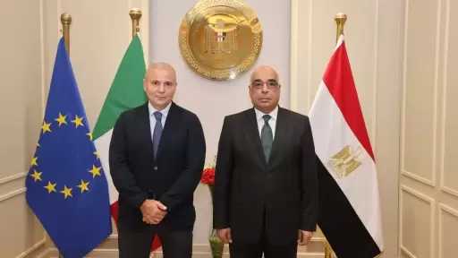 وزير العدل يستقبل سفير دولة إيطاليا بالقاهرة