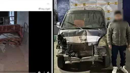 سقوط سائق متهور بعد فيديو دهس صاحب تروسيكل بالشرقية