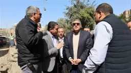 محافظ الجيزة يتفقد أعمال تطوير ورصف شارع ناهيا