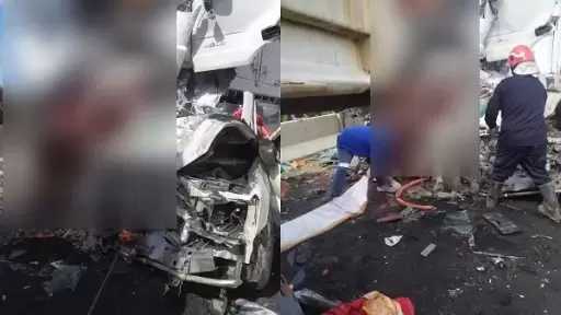 مصرع 12 وإصابة 3 في تصادم مروع بين نقل وميكروباص جنوب بورسعيد