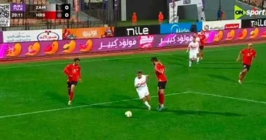 استمرار التعادل السلبى بين الزمالك وحرس الحدود بعد 30 دقيقة